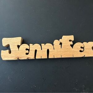 Wooden Name Sign - Tan